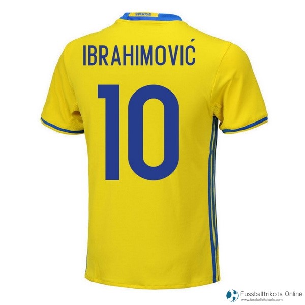 Sweden Trikot Heim Ibrahimovic 2018 Gelb Fussballtrikots Günstig